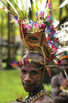 PNG - Papua New Guinea - Murik lakes region - Man with colorful headdress, Murick Lakes (photo by B.Cain)