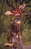 Papua New Guinea - Highlands: warrior cum musician (photo by G.Frysinger)