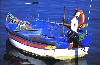 Portugal - Algarve - Sagres: barco azul no porto - photo by T.Purbrook