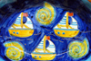 bidos, Portugal: decorated ceramic - sea motives - travessa com motivos martimos - photo by M.Durruti