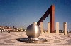 Portugal - Vila do Conde: steel sphere / esfera de ao - photo by M.Durruti