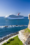 Puerto Rico - San Juan: cruise ship form the fort of San Felipe del Morro (photo by D.Smith)