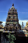 Reunion / Reunio - St-Denis: gopuram of the Hindu temple - Shri Kali Kampal Kvil - Mandir - rue du Mar - photo by W.Schipper