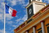 Saint-Denis, Runion: French flag flies in front of the old City Hall - Htel de Ville - photo by M.Torres