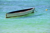 Baie de l'Est, Saint Franois Beach, Rodrigues island, Mauritius: small boat - photo by M.Torres