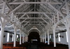 Port Mathurin, Rodrigues island, Mauritius: wooden interior of the Catholic Church - photo by M.Torres