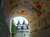 Ceahlau, Neamt county, Moldavia, Romania: Holy Monastery of Durau - main church seen from the entrance gate - photo by J.Kaman