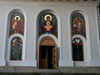 Ceahlau, Neamt county, Moldavia, Romania: Holy Monastery of Durau - church of the Annunciation - oil-paintings by the monks Macarie, Pimen and Ghervasie - photo by J.Kaman