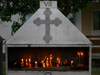 Ceahlau, Neamt county, Moldavia, Romania: Candles in Holy Monastery of Durau - photo by J.Kaman
