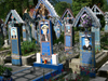 Sapanta, Maramures county, Transylvania, Romania: the Merry Cemetery - colourful tombstones with nave paintings - protected by UNESCO - photo by J.Kaman