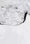 Roosevelt Island, Antarctica: surrounded by the Ross Ice Shelf, Filchner Ice Shelf and the Weddell Sea - NASA / MODIS RRS (in P.D.)