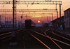 Russia - Krasnodar: railway - train at sunset - photo by V.Sidoropolev