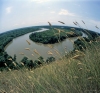 Russia - Kuban River: meander - fisheye view - river bend - known to Herodotus as Hypanis - Krasnodar kray (photo by Vladimir Sidoropolev)