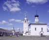 Suzdal, Vladimir Oblast, Russia: Resurrection Cathedral and Market Square - central square with market stalls and arcades - Golden Ring - photo by A.Harries