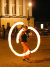 Russia - St Petersburg: nocturnal fire game - photo by J.Kaman