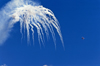 Russia - Gelendjik - Krasnodar kray: aviation show - Mikoyan-Gurevich MiG-29 Fulcrum fighter in flight - escapes missile explosion - Russian military aircraft - photo by V.Sidoropolev