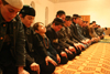 Chechnya, Russia - Chechen religious ritual Zikr, involving the repetition of the Names of God - Qadiri Sufi order - Muslim boys praying - photo by A.Bley