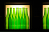South Africa - Green bottles restaurant display, Cape Town - bottles on the wall (photo by B.Cain)