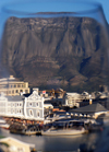 South Africa - Waterfront, Table Mt through a wine glass, Cape Town (photo by B.Cain)