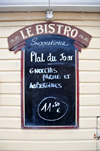 Gustavia, St. Barts / Saint-Barthlemy: day's menu at 'Le Bristro' - gnocchi with eggplants - Rue Samuel Fahlberg - photo by M.Torres