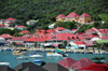 Gustavia, St. Barts / Saint-Barthlemy: view over the harbour - red roofs - photo by M.Torres