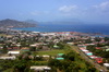 Basseterre, St Kitts, St Kitts and Nevis: bird's eye view of the capital - Nevis in the background - photo by M.Torres