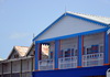 Charlestown, Nevis, St Kitts and Nevis: colourful faade with verandah - Creole architecture - photo by M.Torres