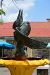Charlestown, Nevis, St Kitts and Nevis: fountain with pelikan on Main Street - photo by M.Torres