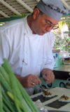 St Lucia: La Soufrire - Munn Bill resort - sushi chef - cook - sea food - photo by P.Baldwin