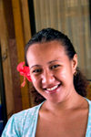 Samoa - Upolo - Apia: woman with flower in hair - photo by D.Smith