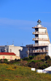 Porto Torres / Pltu Trra, Sassari province, Sardinia / Sardegna / Sardigna: lighthouse for the shipping of the Golfo dell'Asinara - photo by M.Torres
