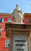 Sassari / Tthari, Sassari province, Sardinia / Sardegna / Sardigna: statue of Domenico Alberto Azuni, jurist and author born in Sassari - Pizza Azuni - photo by M.Torres