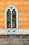 Sassari / Tthari, Sassari province, Sardinia / Sardegna / Sardigna: window at Palazzo Giordano, designed by Giuseppe Pasquali and Luigi Fasoli - Piazza d' Italia - photo by M.Torres