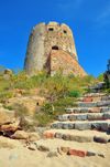 Bari Sardo, Ogliastra province, Sardinia / Sardegna / Sardigna: Torre di Bari - stairs to the Aragonese tower - photo by M.Torres