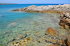 Bari Sardo, Ogliastra province, Sardinia / Sardegna / Sardigna: Torre di Bari - beach and the crystal clear waters of the Tyrrhenian Sea - photo by M.Torres