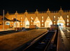 Dammam, Eastern Province, Saudi Arabia: central train station at night - photo by M.Torres