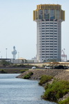 Jeddah, Mecca Region, Saudi Arabia: royal images on the Saudi Ports Authority tower (Mawani), Jeddah Islamic Port - photo by M.Torres