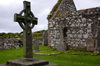 Scotland - Islay Island - View of the Kildalton Cross and chapel - one of the finest carved crosses in the world, made of local bluestone - photo by C.McEachern