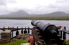 Scotland - Islay Island - Port Askaig: cannon pointing directly towards the Paps of Jura across the Sound of Islay - Islay was vulnerable to pirates and other invaders - photo by C.McEachern