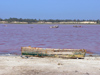 Senegal - Lake Retba or Lake Rose: shallow lake with a high salt content appears pink in color - finishing point of the Dakar Rally  - photo by G.Frysinger