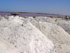 Senegal - Lake Retba or Lake Rose: salt piled into different grades - photo by G.Frysinger