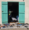 Senegal - Saint Louis: Fishermen's Port mosque - shoes - photo by G.Frysinger