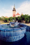 Serbia - Vojvodina - Subotica / Szabadka: fBlue Fountain and City Hall - Trg Republike - photo by M.Torres