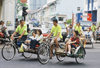 Singapore: tourists in trishaws (photo by S.Lovegrove / Picture Tasmania)