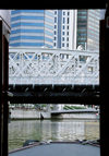 Singapore: Anderson Bridge from tourist boat - Singapore River - photo by D.Jackson