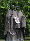 Slovakia - Nitra /  Neutra/ Nyitra : Statue of Saints Cyril and Methodius - photo by J.Kaman