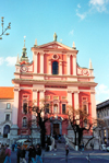 Slovenia - Ljubljana / LJU : baroque-style Franciscan Church of the Annunciation of Mary - Presernov square - Franciskanska cerkev Marijinega - photo by M.Torres