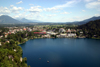Slovenia - View of Bled town and lake from the castle - photo by I.Middleton