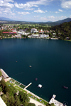 Slovenia - View of Bled lake and town from the castle - photo by I.Middleton