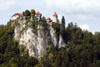 Slovenia - Bled castle on cliff overlooking Lake Bled - photo by I.Middleton
